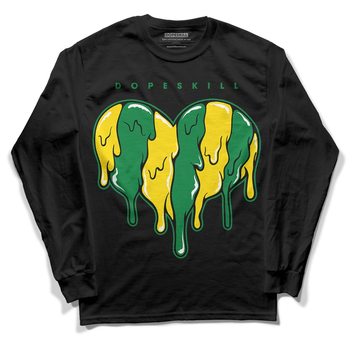 Dunk Low Reverse Brazil DopeSkill Long Sleeve T-Shirt Slime Drip Heart Graphic