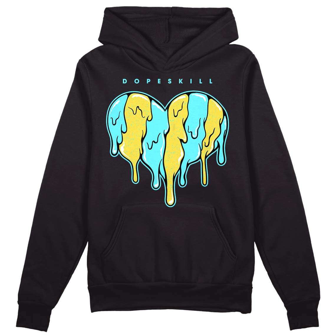 Aqua 5s DopeSkill Hoodie Sweatshirt Slime Drip Heart Graphic
