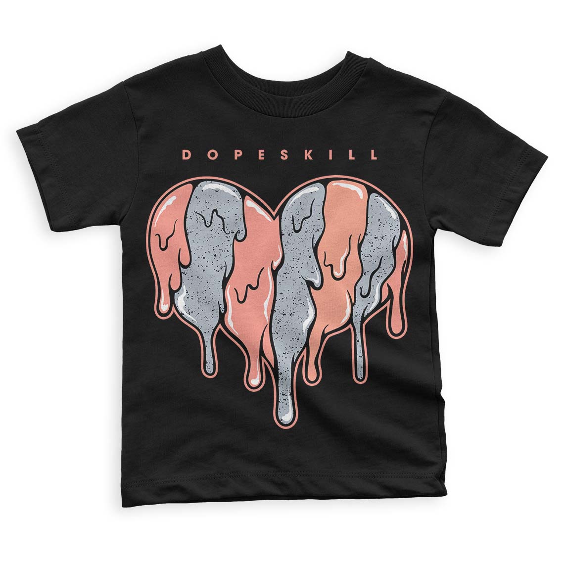 Crimson Bliss 5s DopeSkill Toddler Kids T-shirt Slime Drip Heart Graphic
