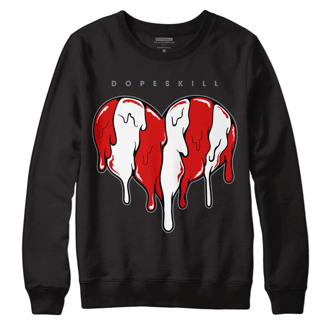 Gym Red 9s DopeSkill Sweatshirt Slime Drip Heart Graphic