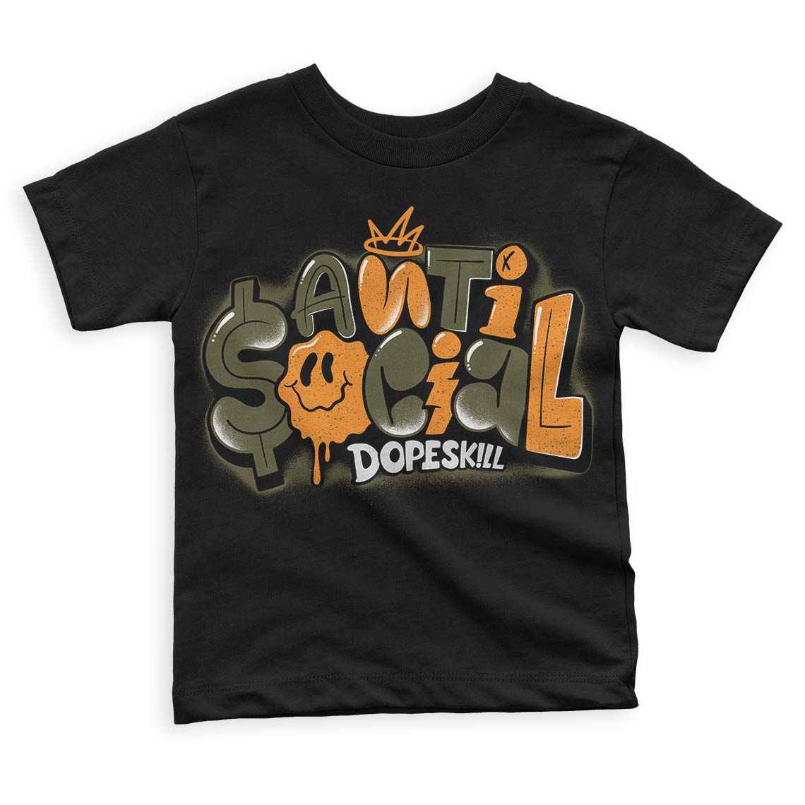 Olive 5s DopeSkill Toddler Kids T-shirt Anti Social Graphic