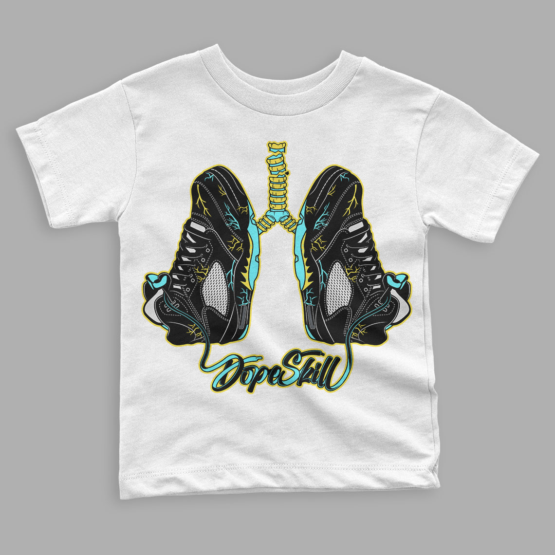 Aqua 5s DopeSkill Toddler Kids T-shirt Breathe Graphic