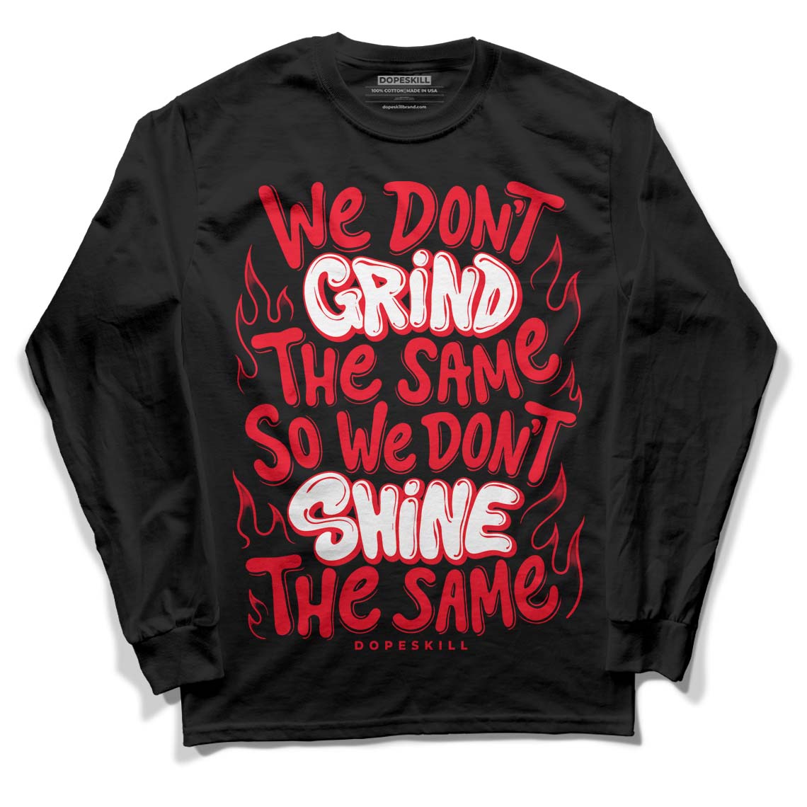 Red Thunder 4s DopeSkill Long Sleeve T-Shirt Grind Shine Graphic
