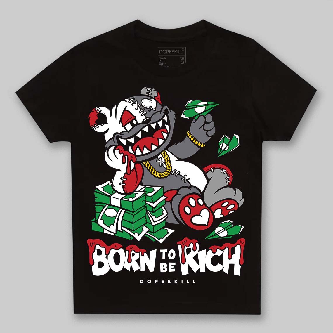 Cement Grey 3s DopeSkill Toddler Kids T-shirt Born To Be Rich Graphic