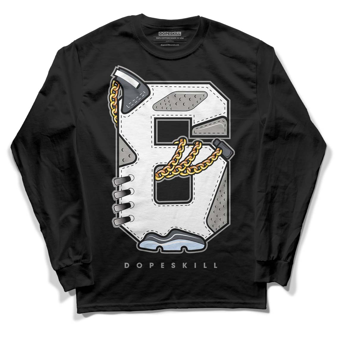 Cool Grey 6s DopeSkill Long Sleeve T-Shirt Number No.6 Graphic