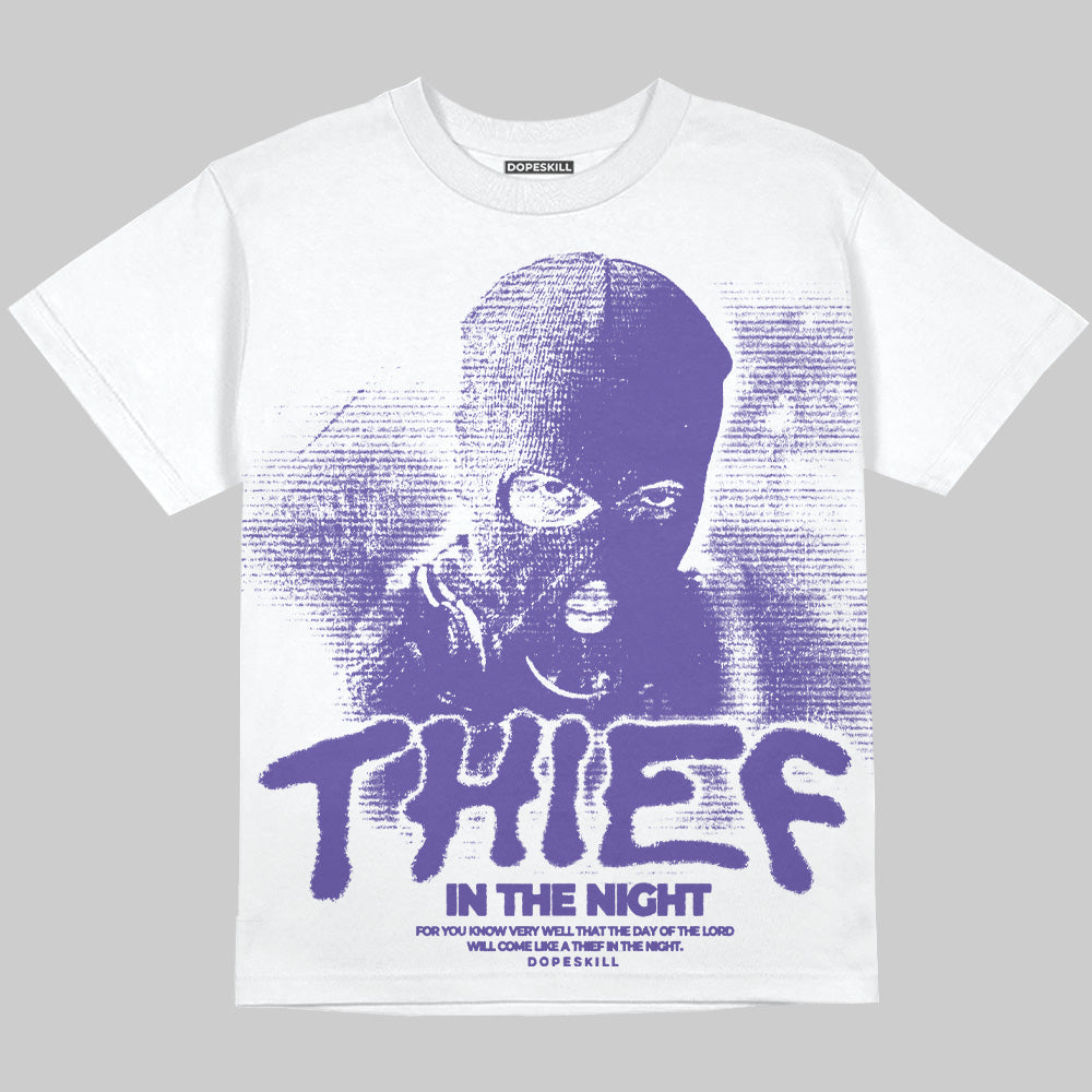 Grape 5s DopeSkill Oversize Print T-Shirt Thief In The Night Graphic