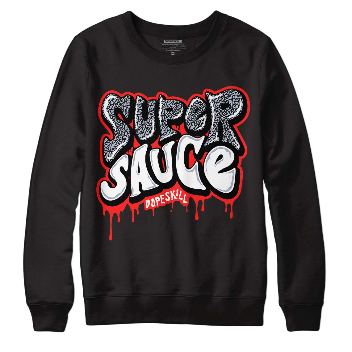 White Cement Reimagined 3s DopeSkill Sweatshirt Super Sauce Graphic