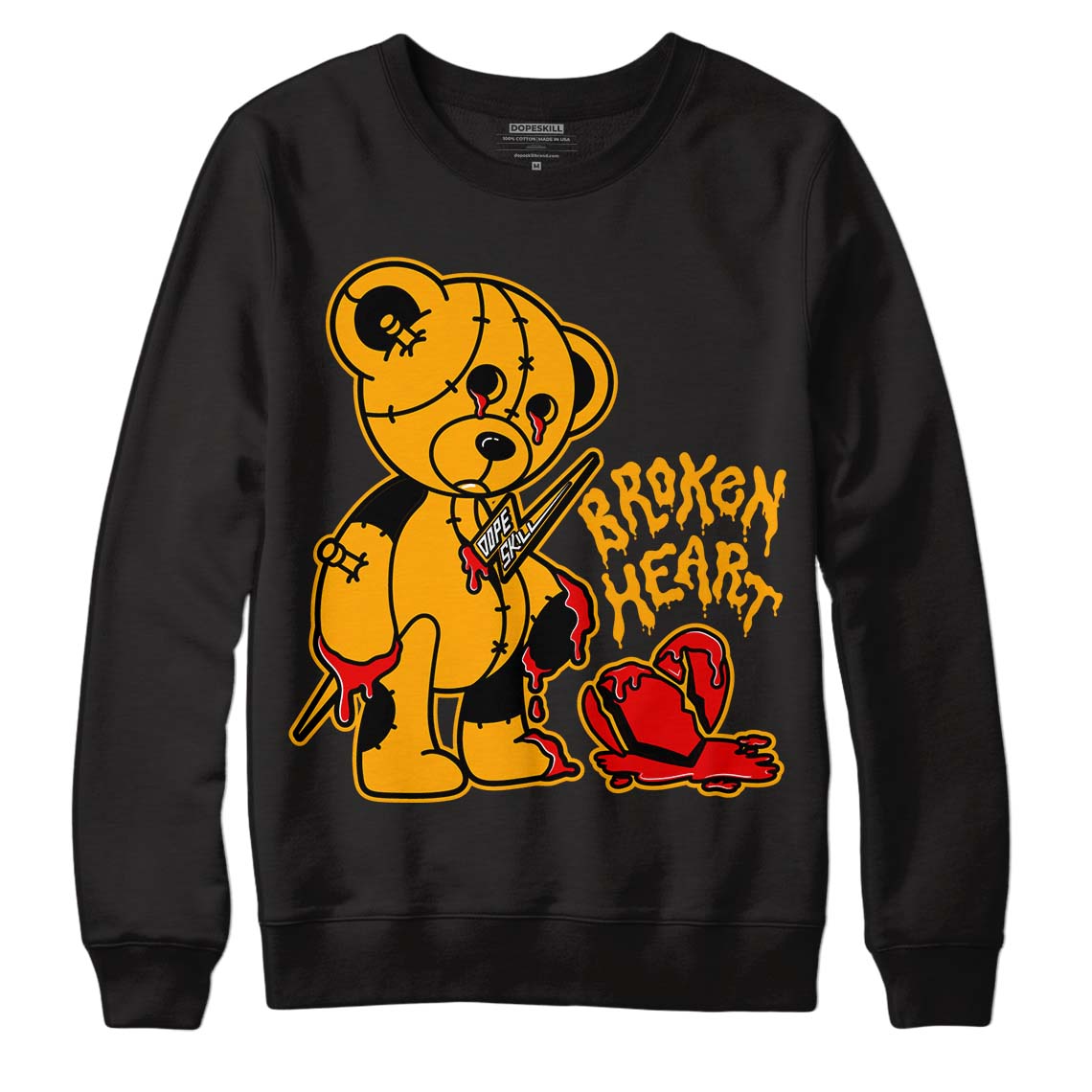 Black Taxi 12s DopeSkill Sweatshirt Broken Heart Graphic