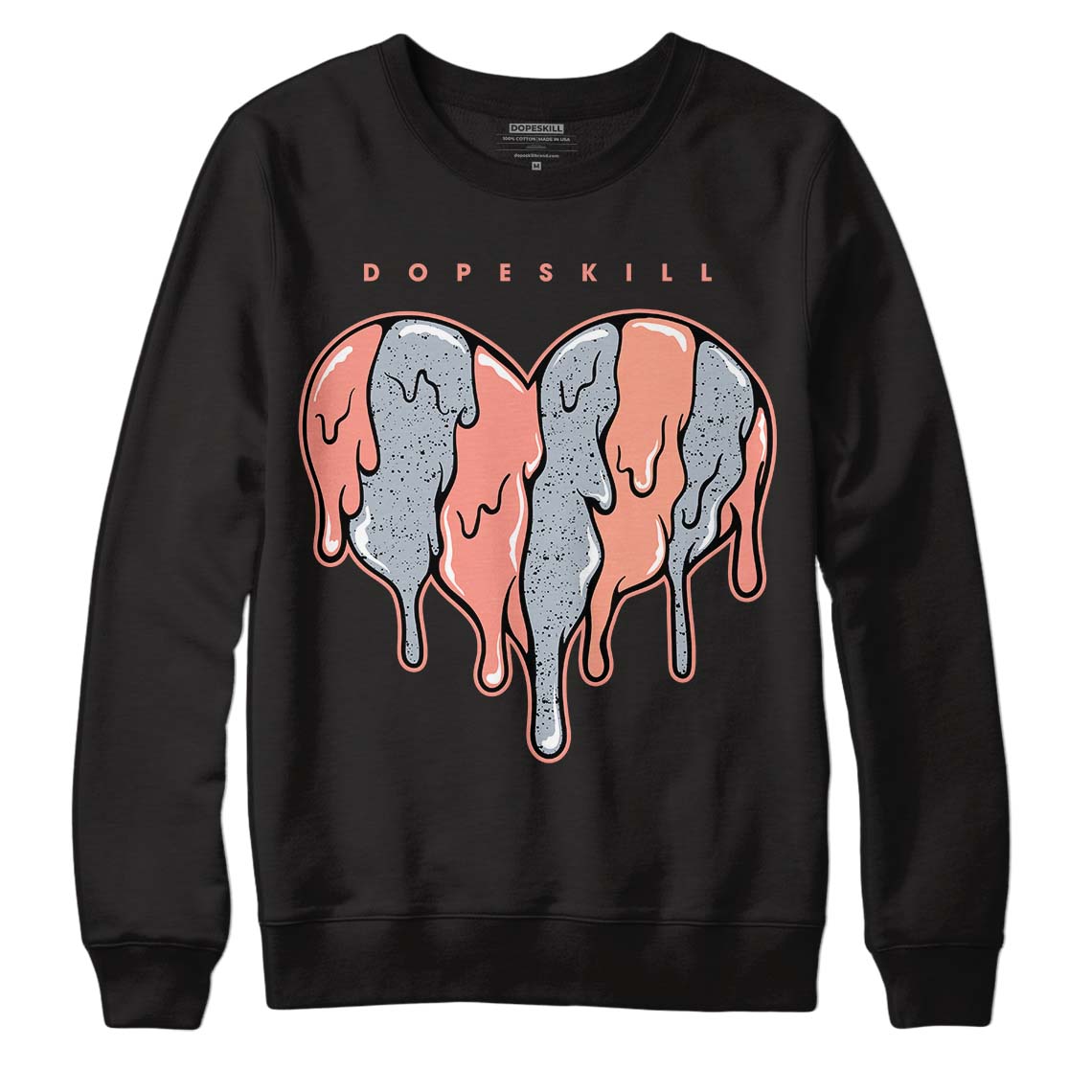 Crimson Bliss 5s DopeSkill Sweatshirt Slime Drip Heart Graphic