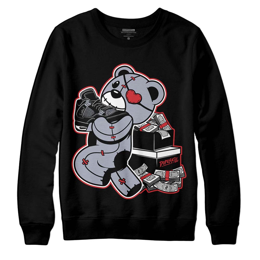 Bred Reimagined 4s DopeSkill Sweatshirt Bear Steals Sneaker Graphic