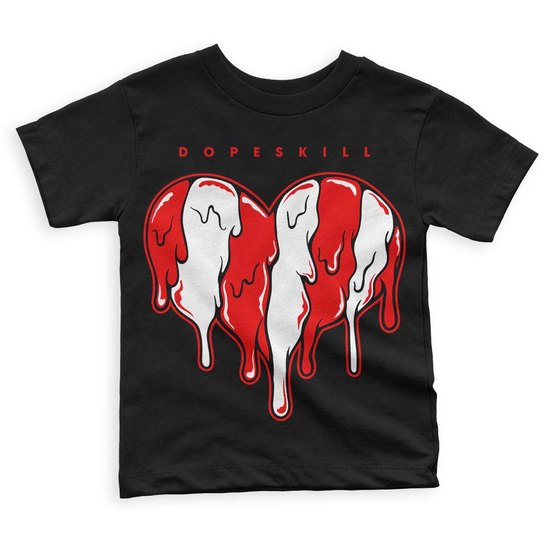 Cherry 11s  DopeSkill Toddler Kids T-shirt Slime Drip Heart Graphic