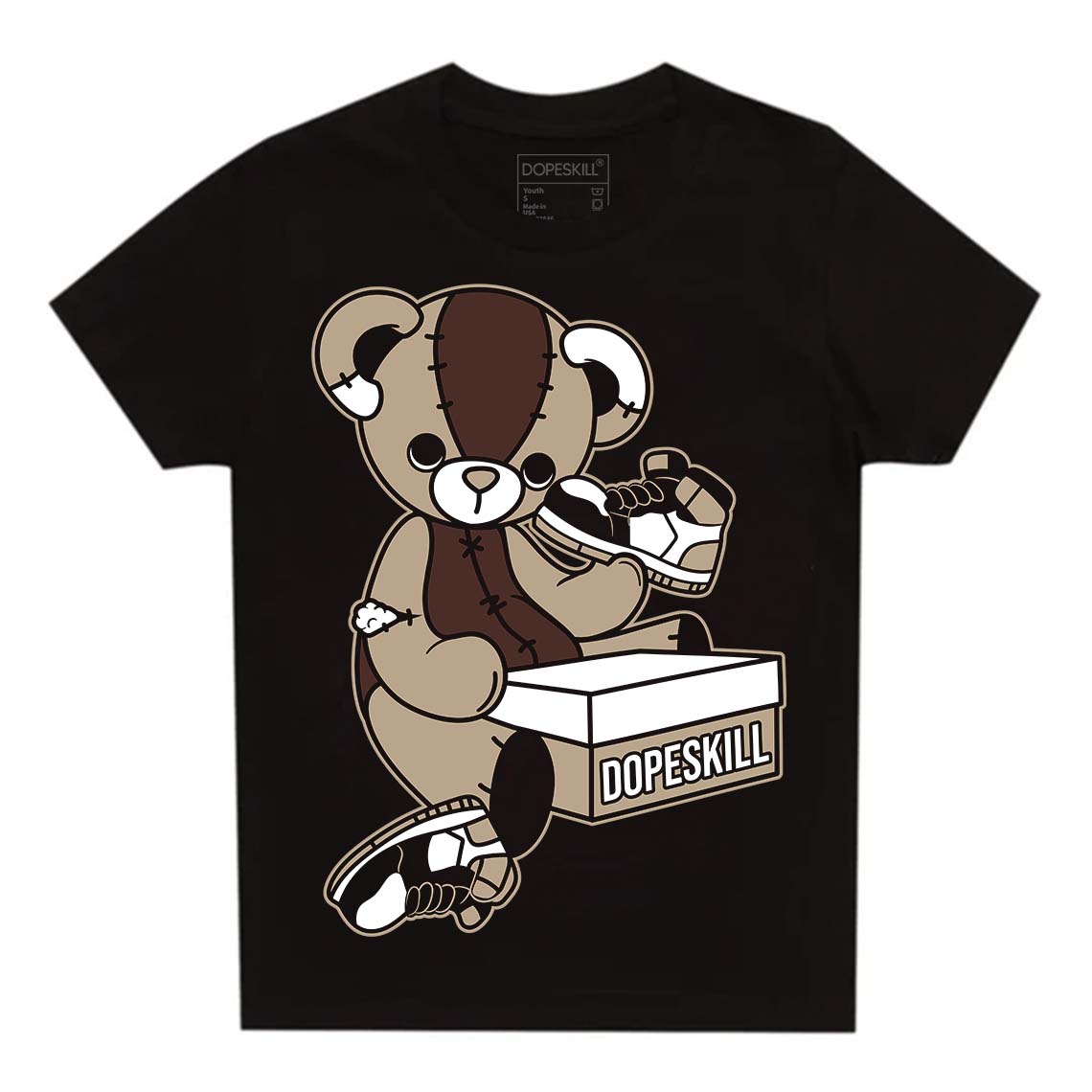 Latte 1s DopeSkill Toddler Kids T-shirt Sneakerhead BEAR Graphic