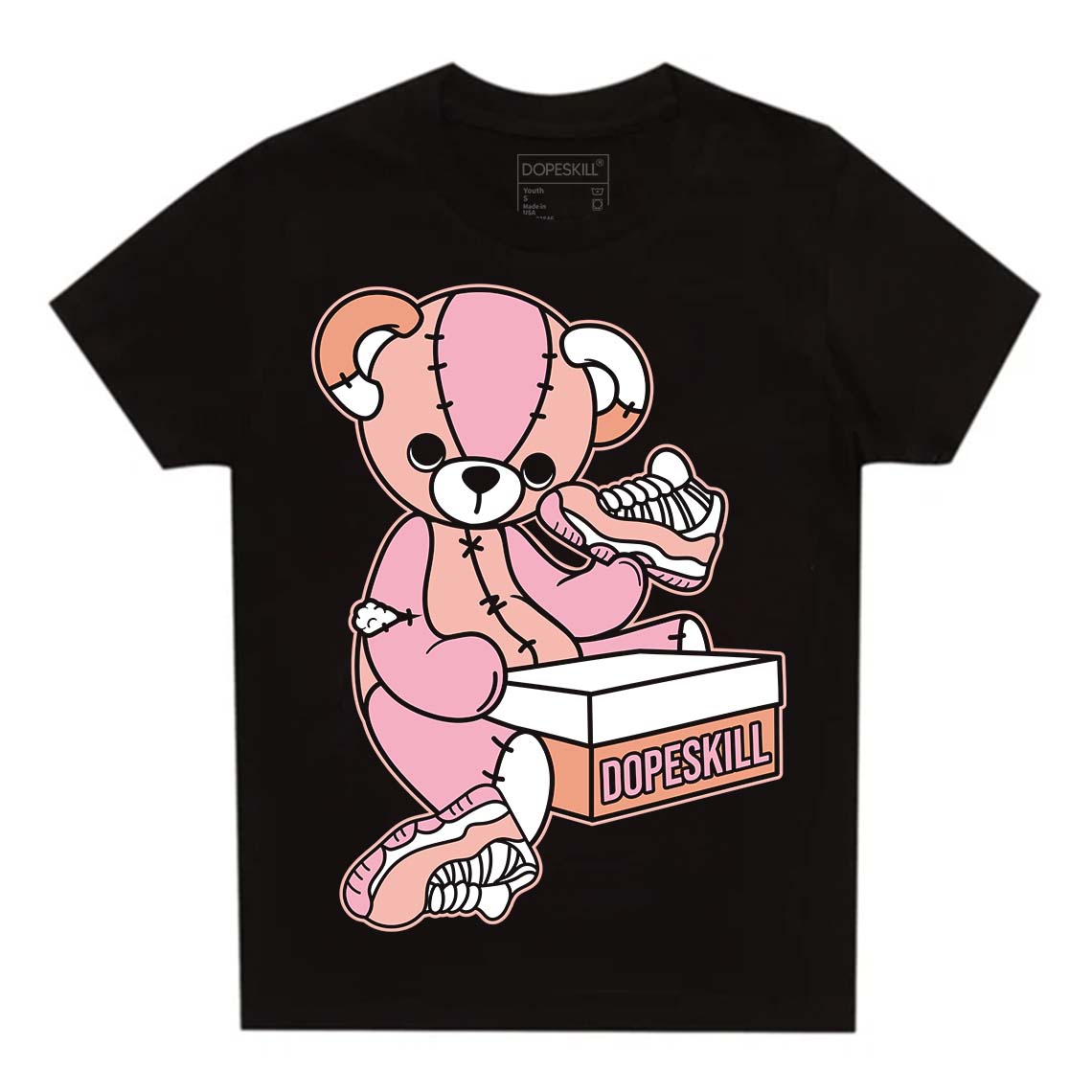 Legend Pink 11s DopeSkill Toddler Kids T-shirt Sneakerhead BEAR Graphic