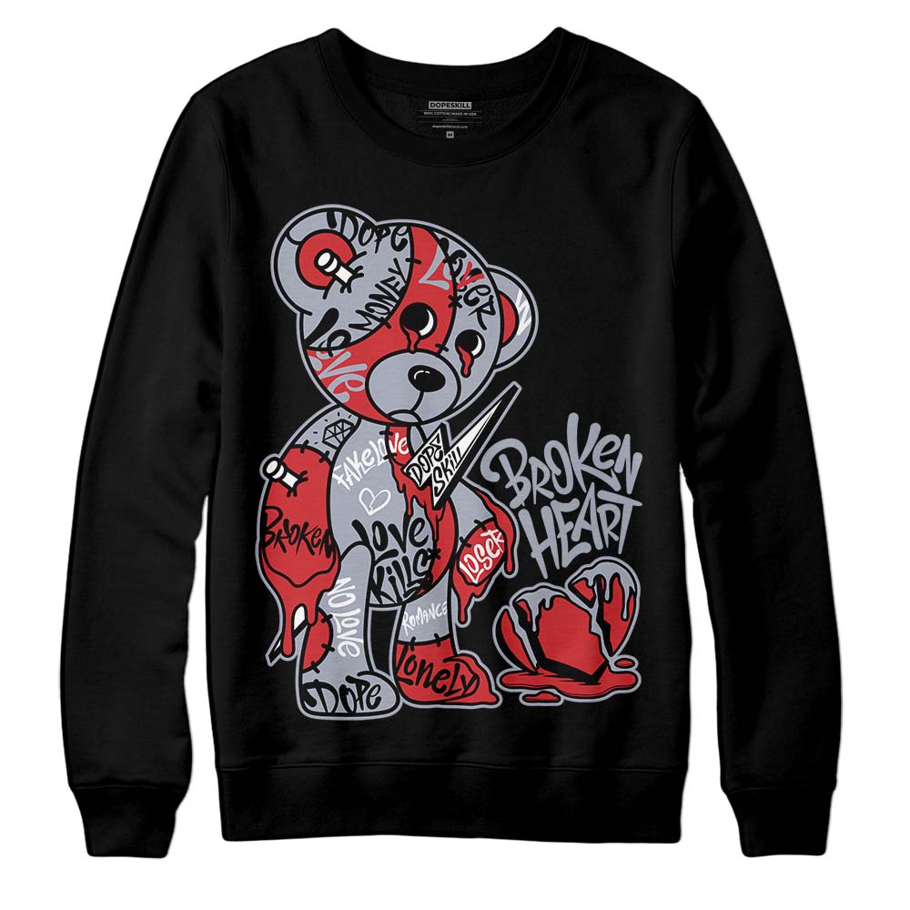 Bred Reimagined 4s DopeSkill Sweatshirt Broken Heart Graphic