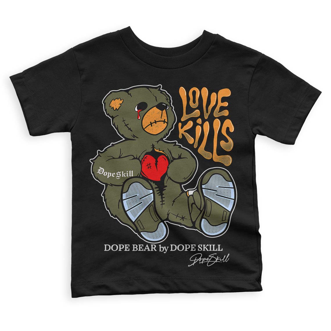 Olive 5s DopeSkill Toddler Kids T-shirt Love Kills Graphic
