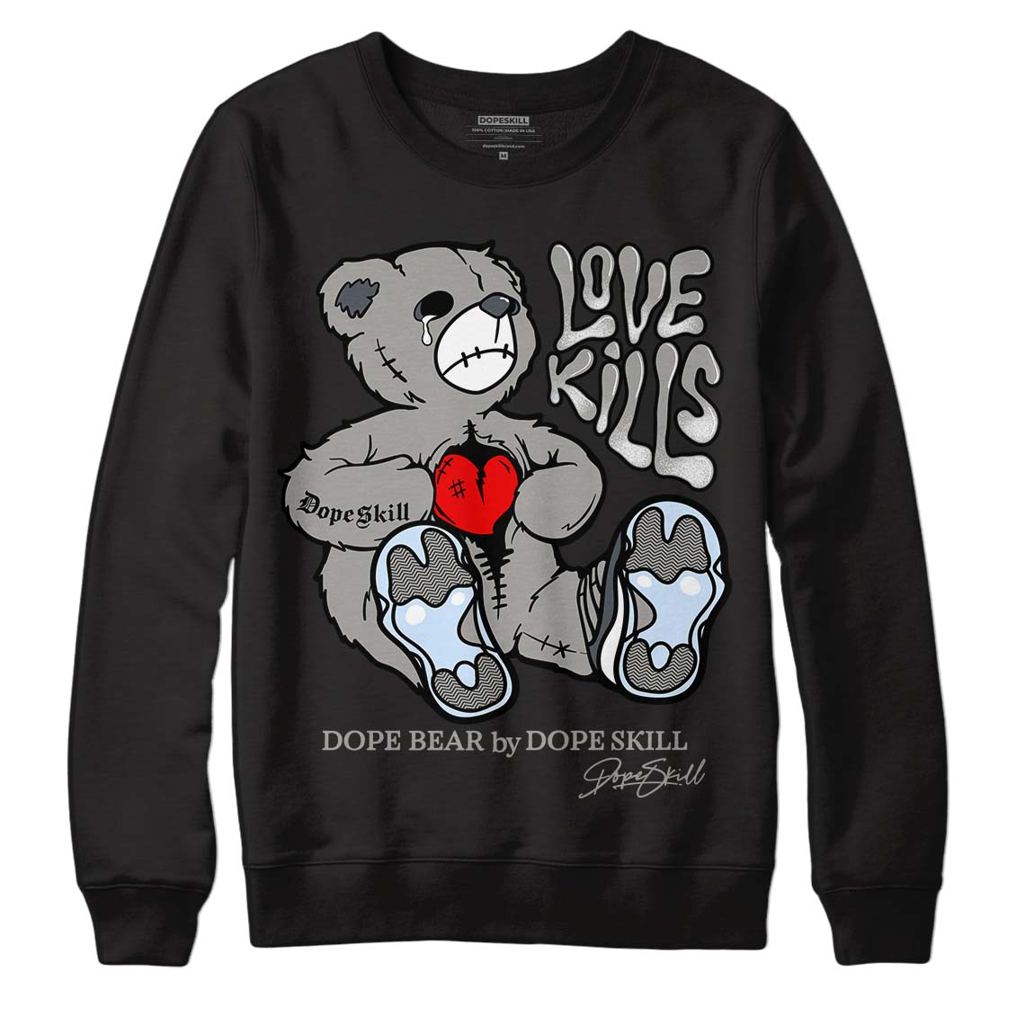 Cool Grey 11s DopeSkill Sweatshirt Love Kills Graphic