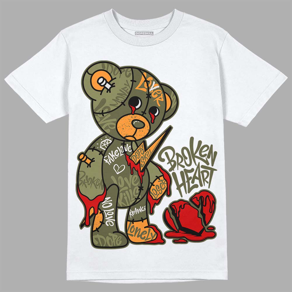 Olive 5s DopeSkill T-Shirt Broken Heart Graphic