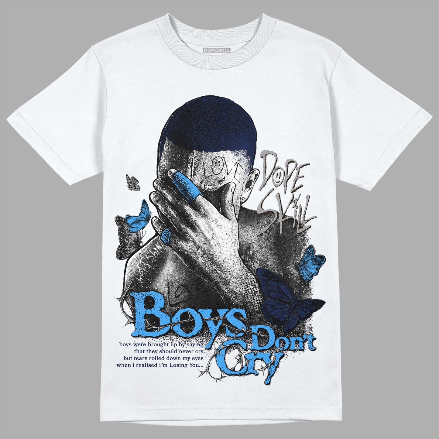 Midnight Navy 3s DopeSkill T-Shirt Boys Don't Cry Graphic