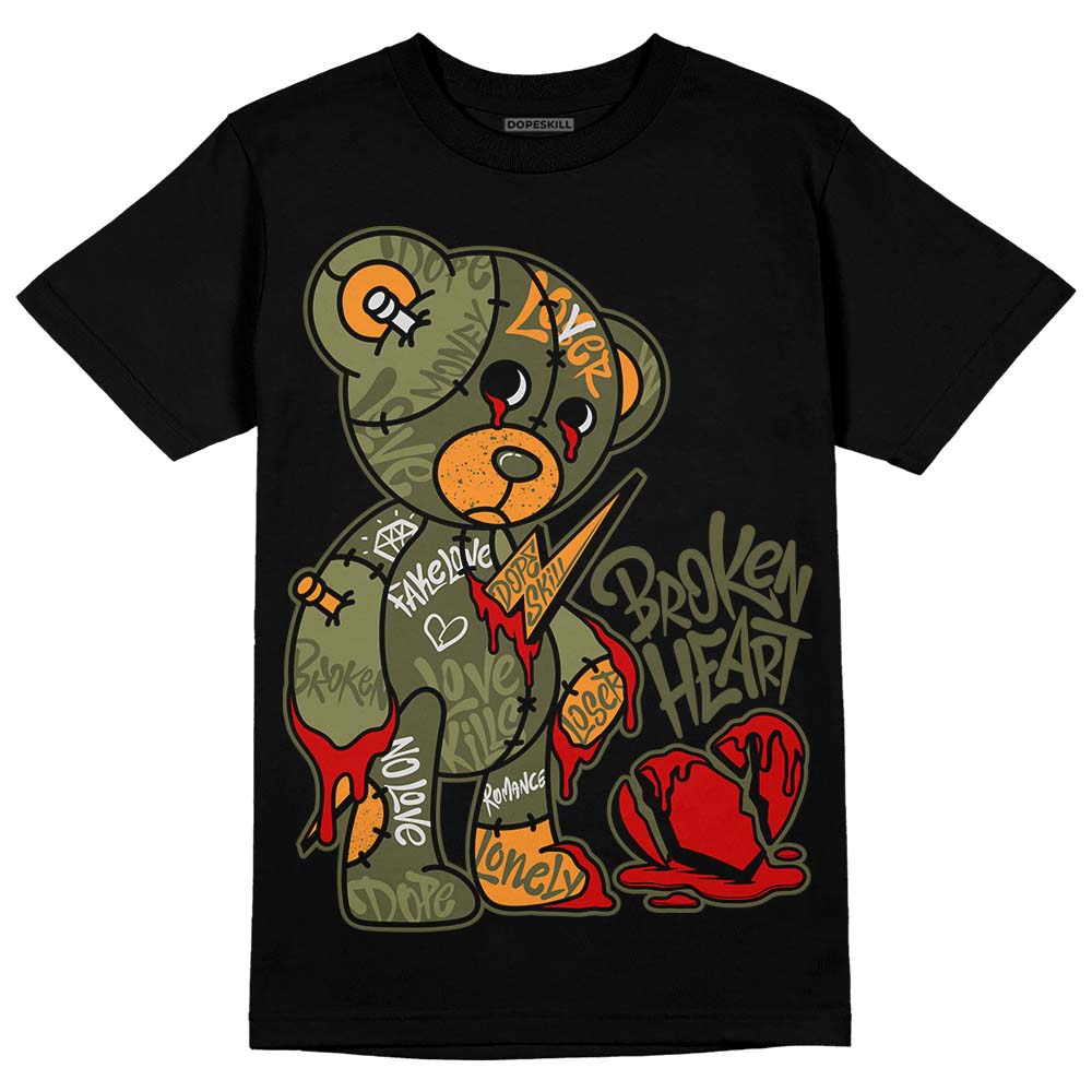 Olive 5s DopeSkill T-Shirt Broken Heart Graphic