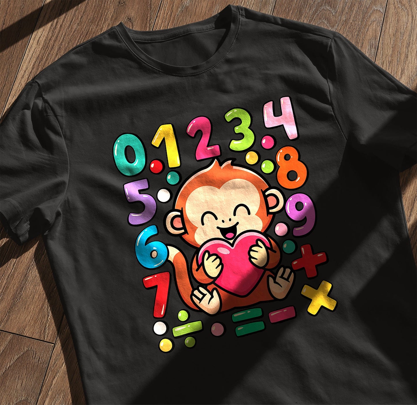 Monkey Number Day Math Kids Tee