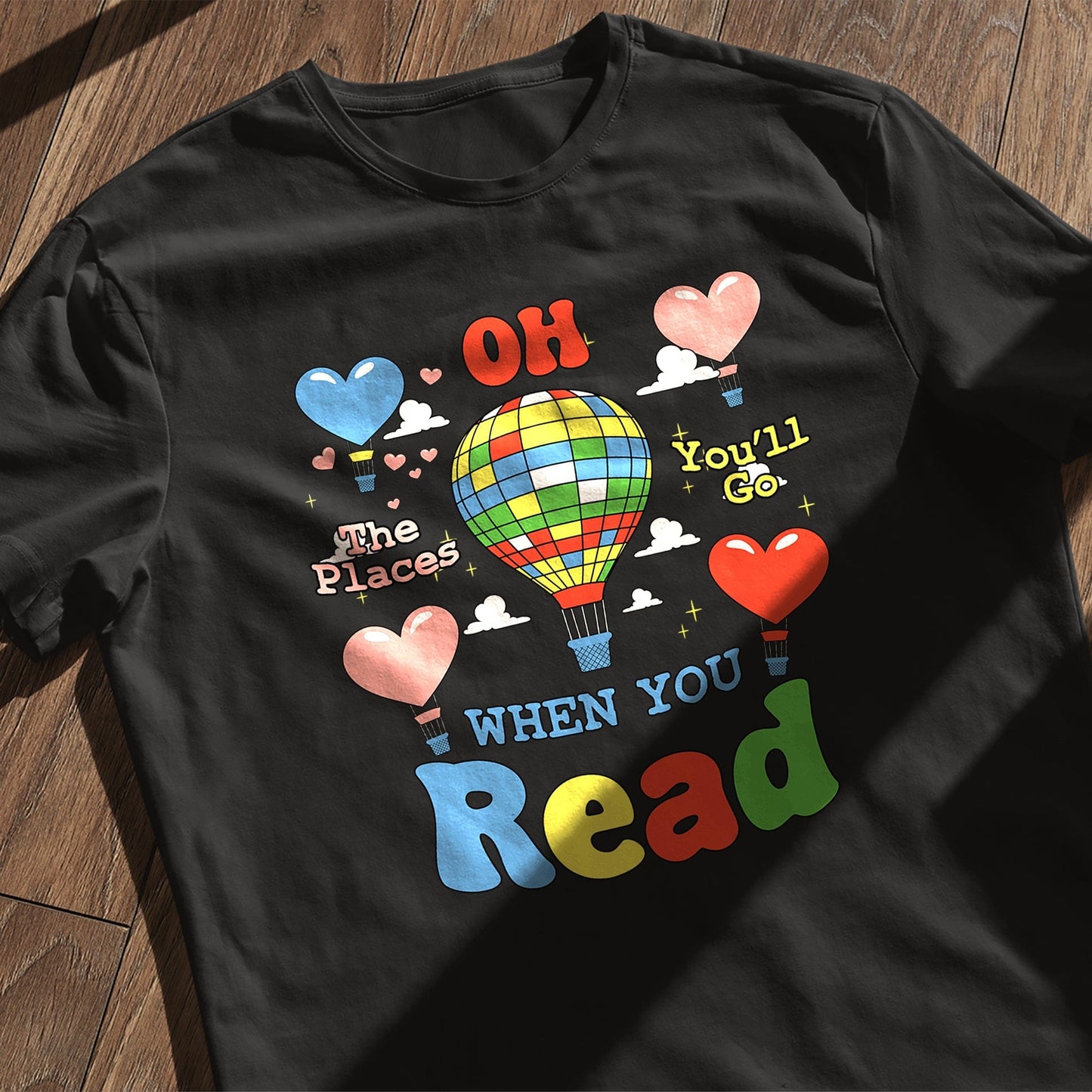 Hot Air Balloon Reading Kids Tee