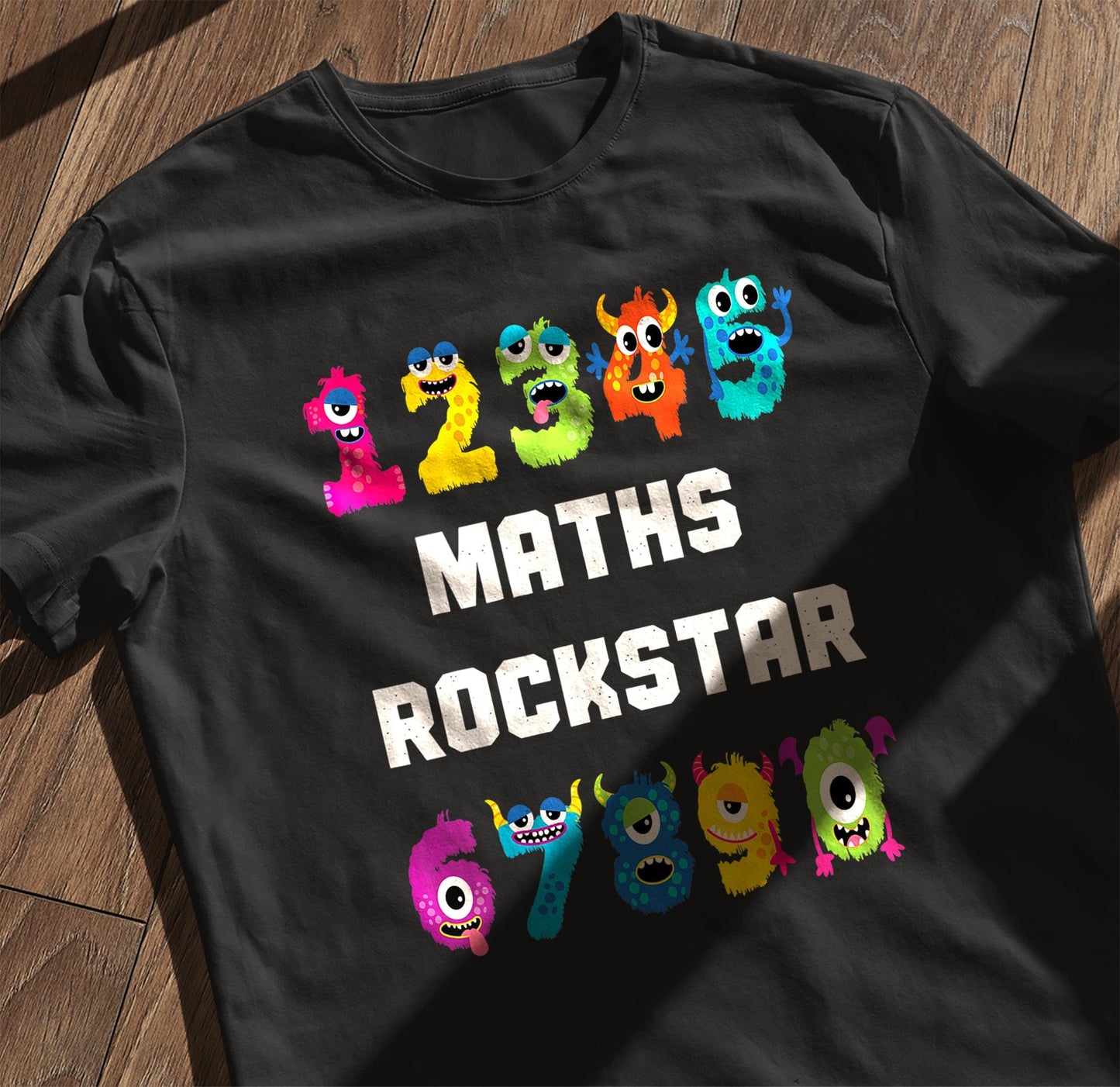 Monster Rockstar Math Day Kids Tee