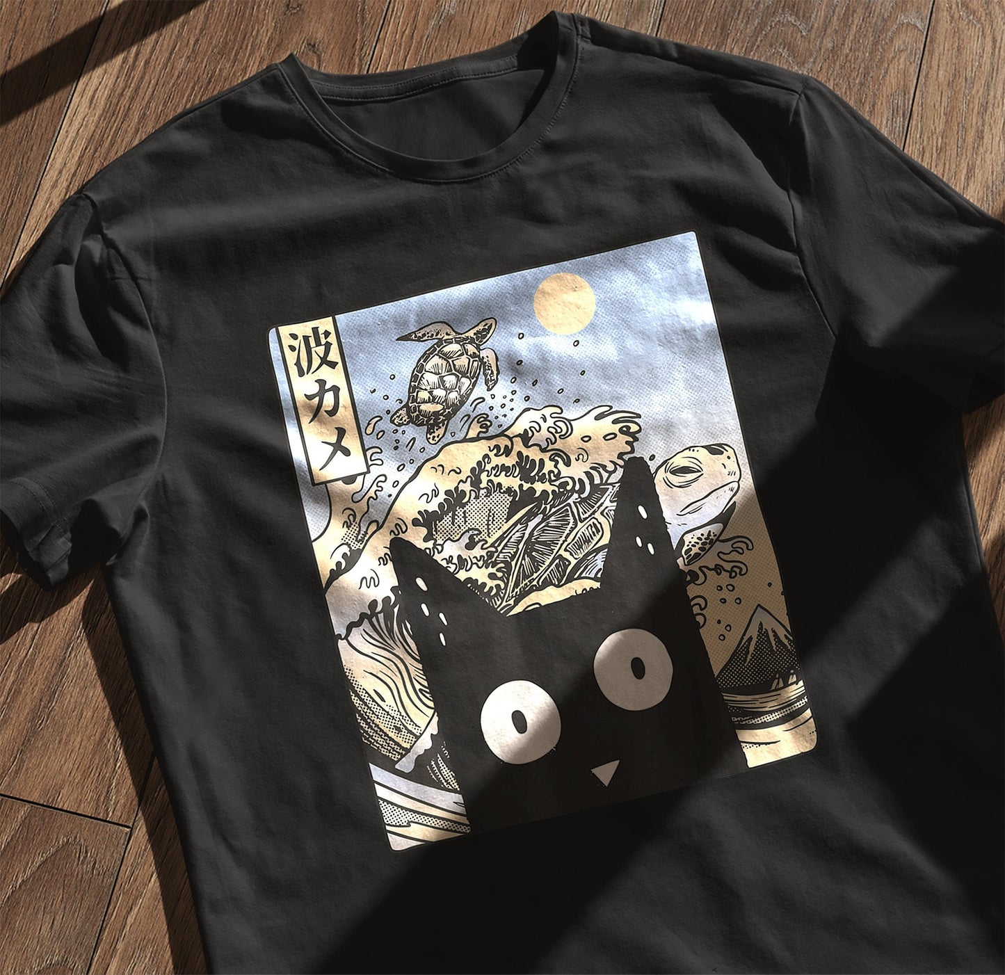 Wave Kawaii Cat - T-Shirt