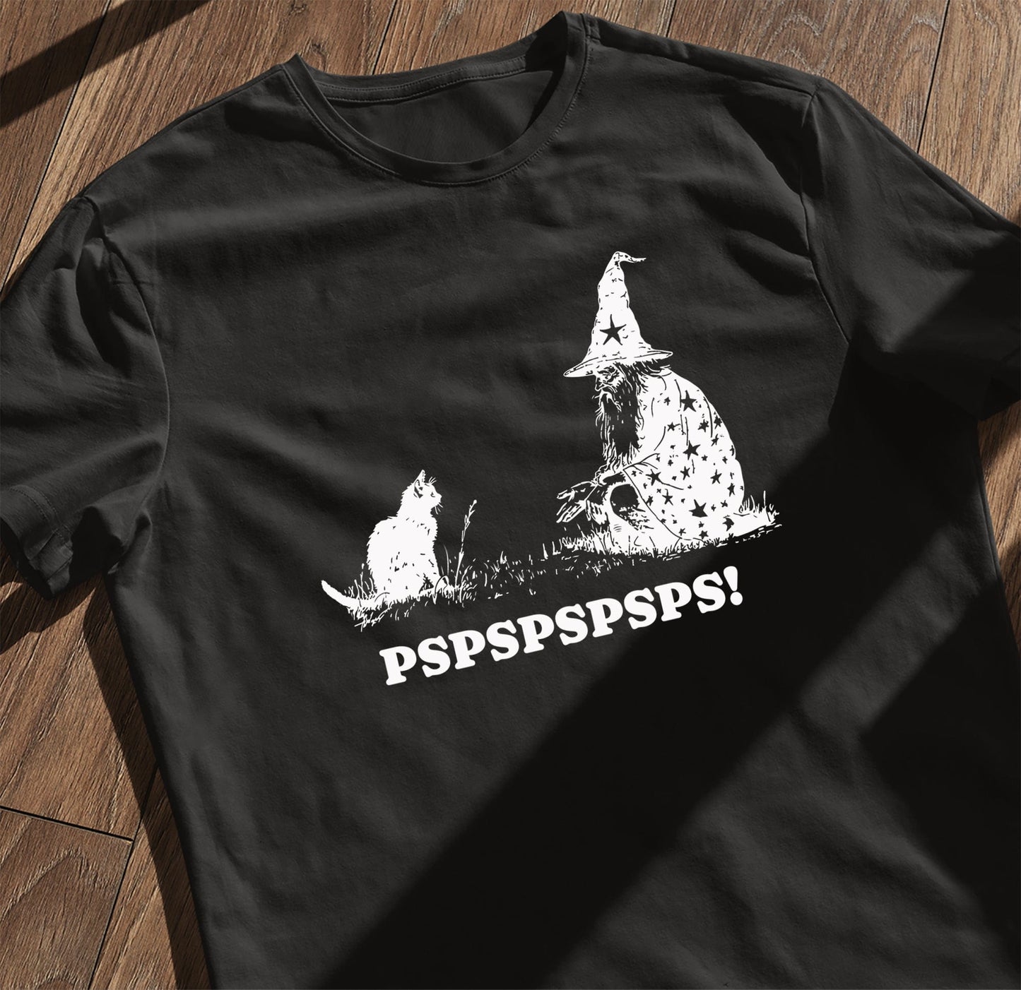 Wizard Pspspsp Cat & Witch T-Shirt