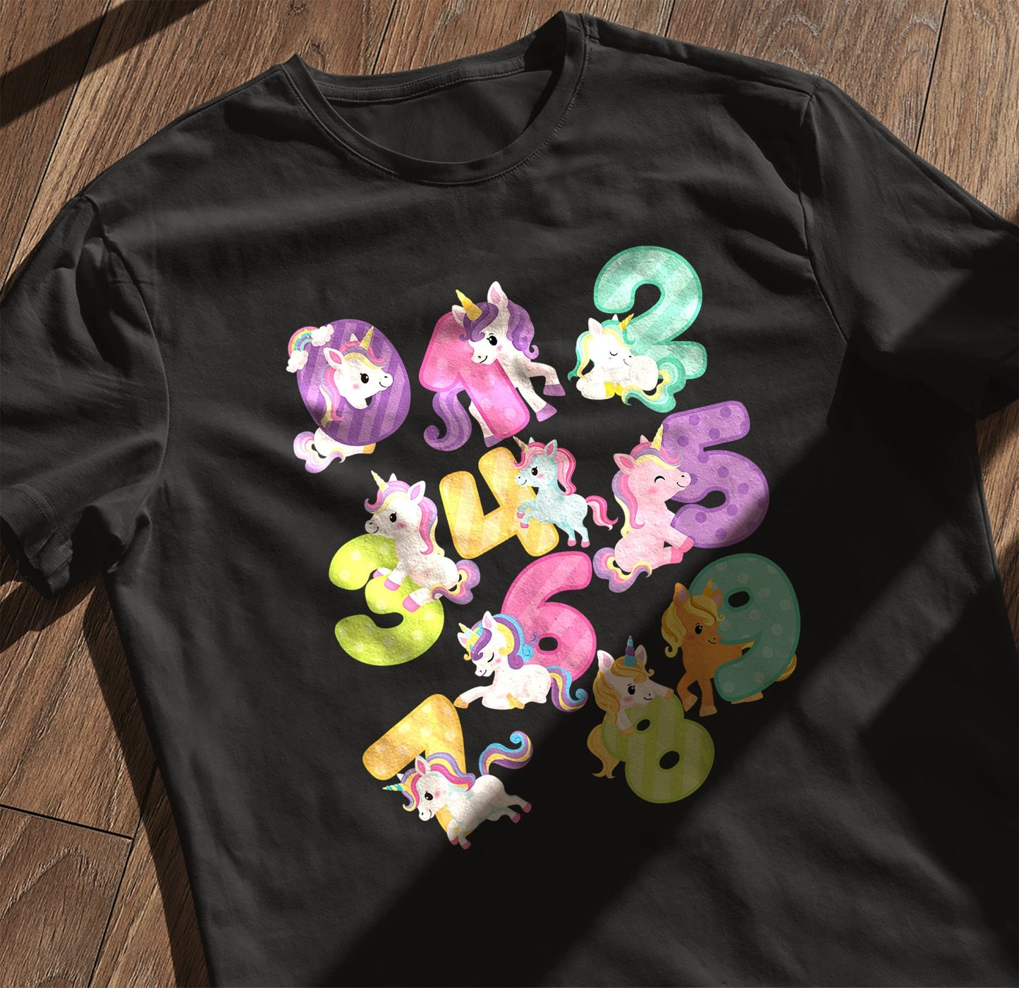 Cute Unicorn Number Day Math Kids Tee