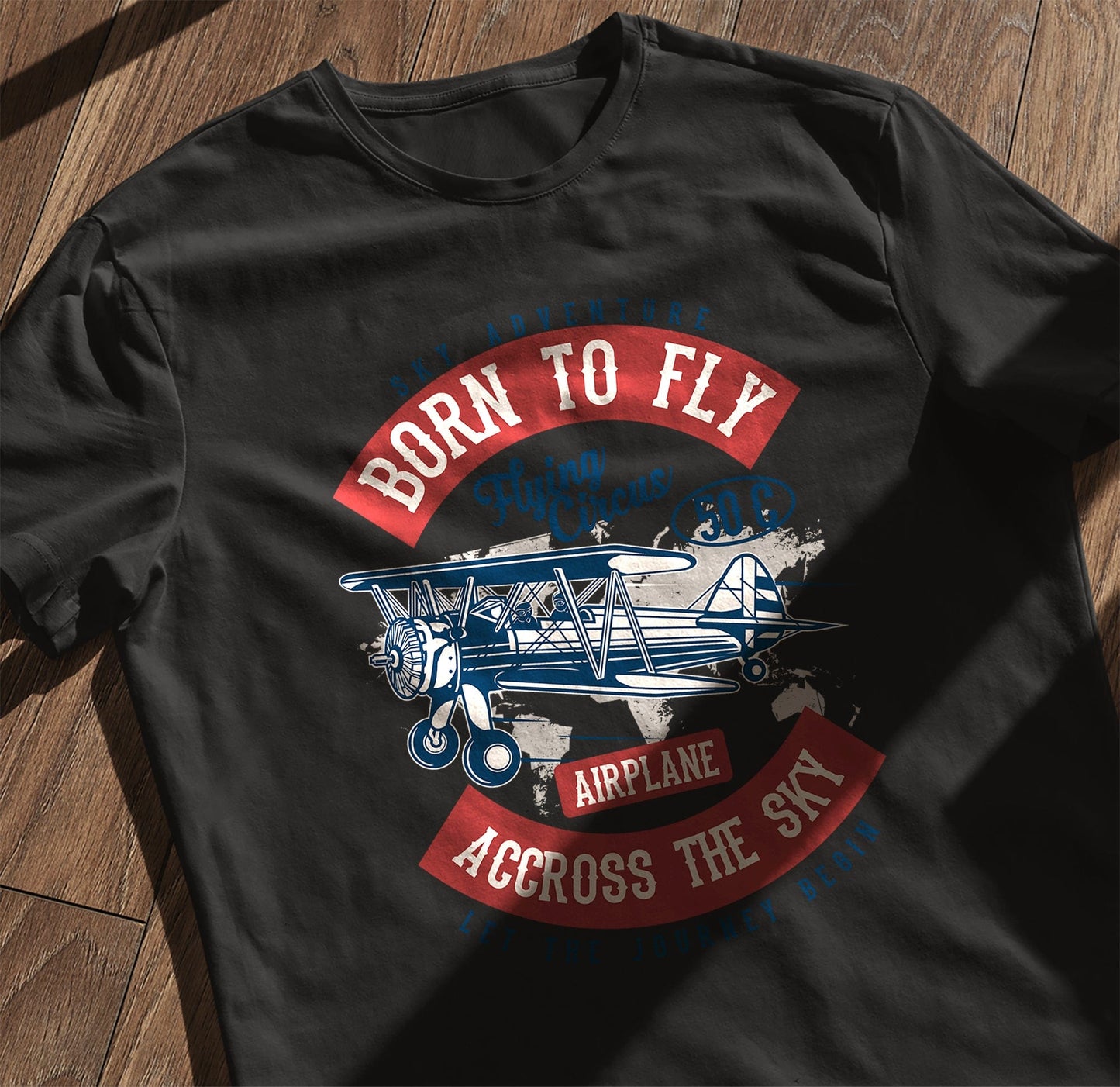 Born To Fly Biplane T-shirt
