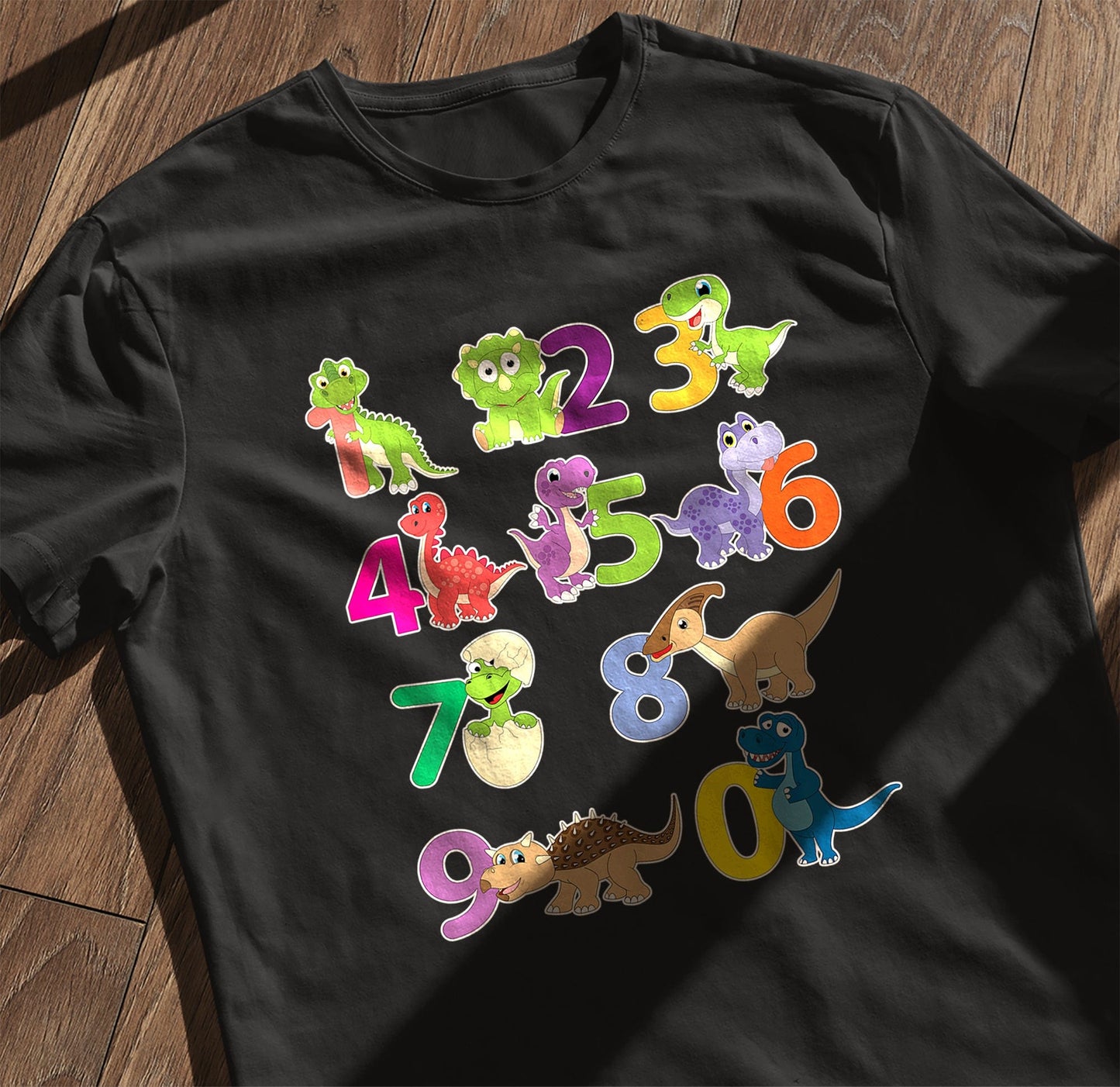 Dinosaur Number Day Math Kids Tee