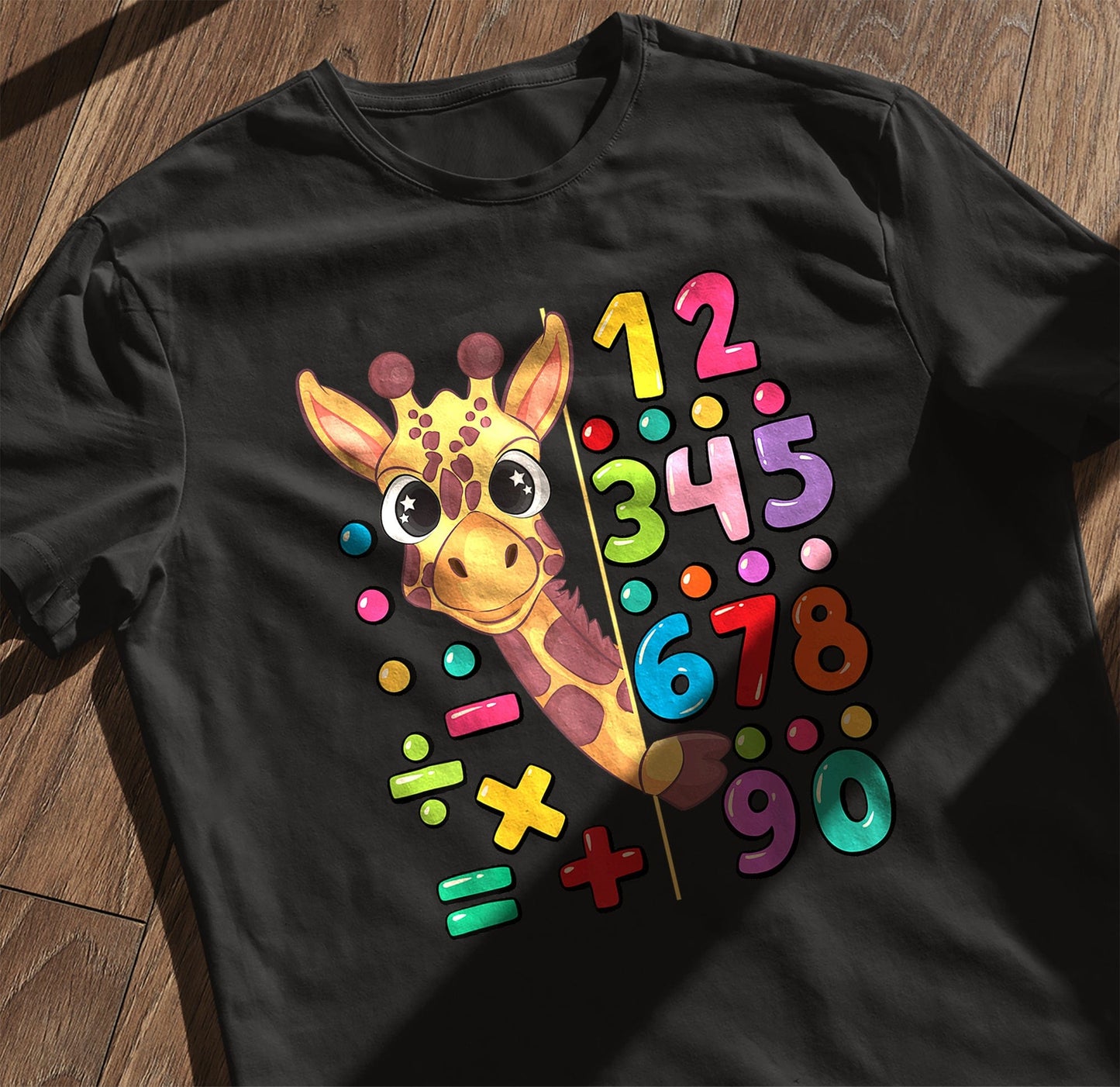 Giraffe Math Number Day Kids Tee