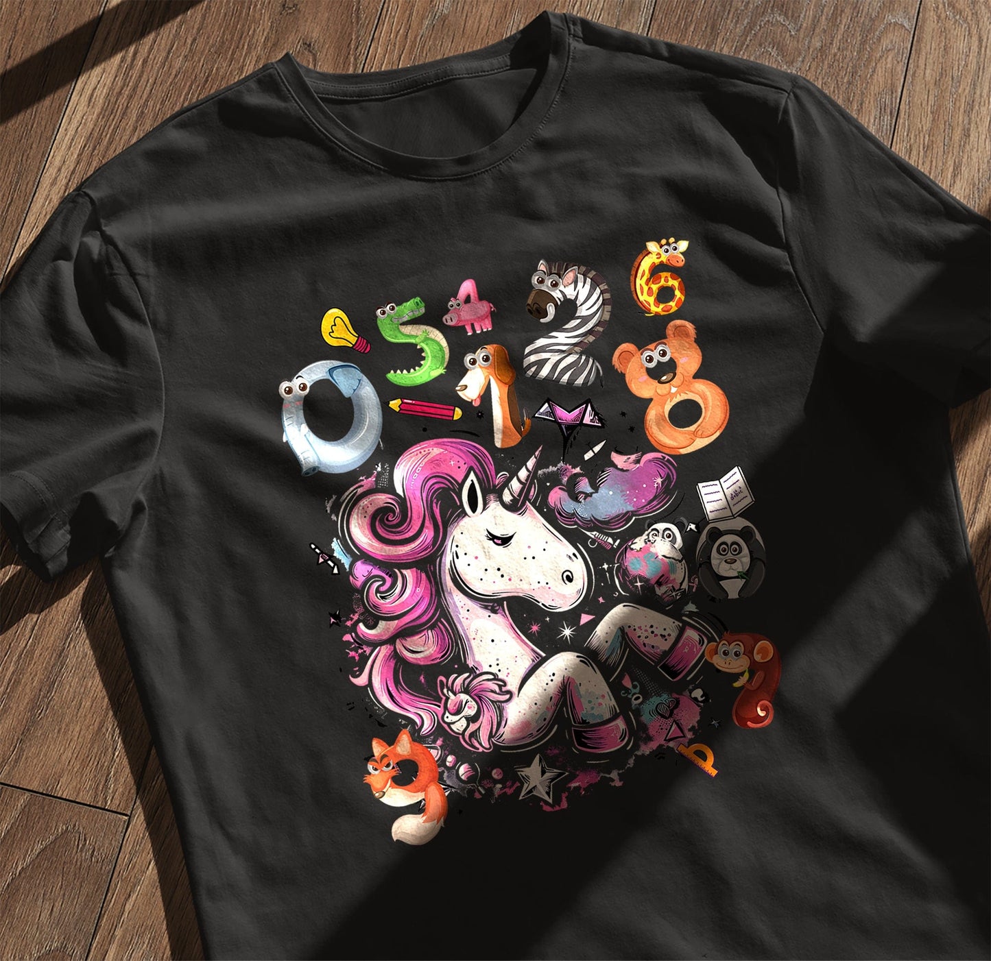 Animals Numbers Day Math Kids Tee