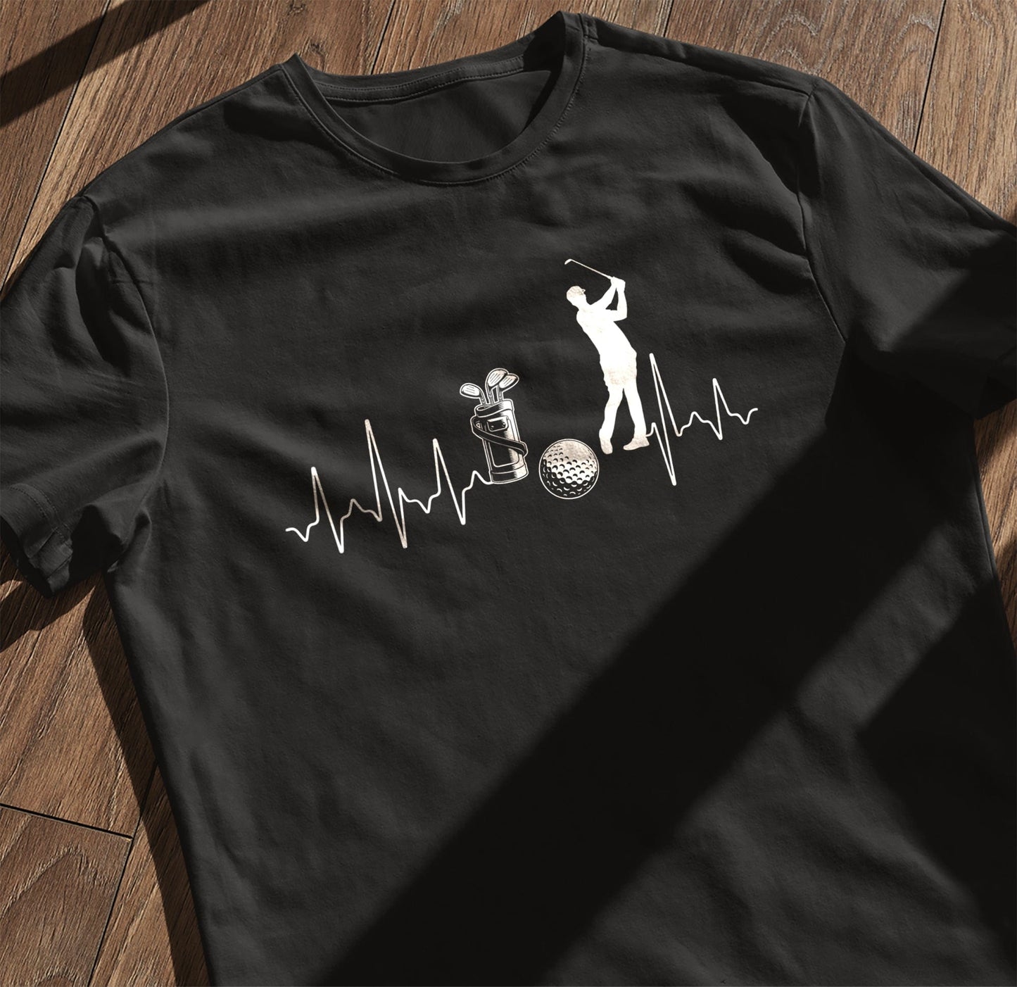 Golf Heartbeat Love T-Shirt  Swing