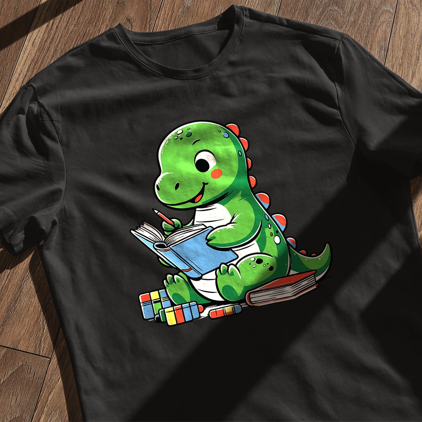 Cute Dino Reading T-Shirt