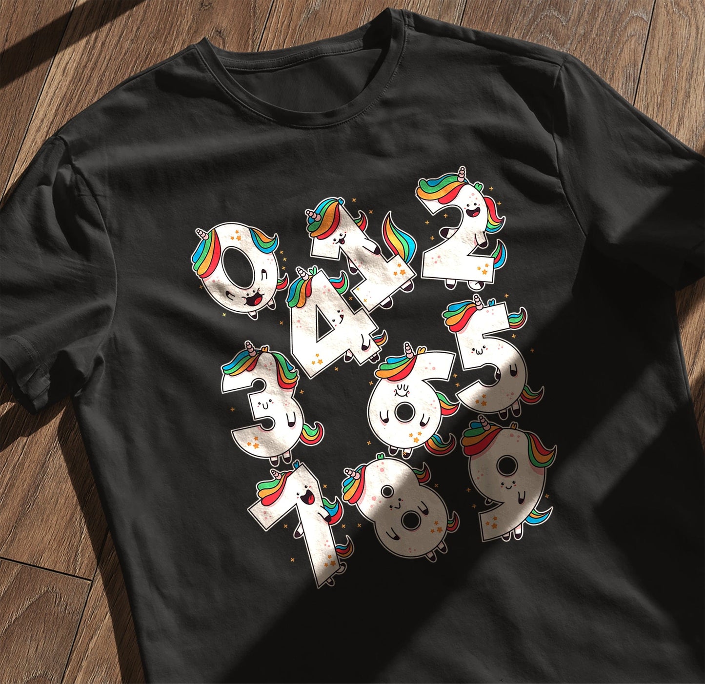 Unicorn Number Day Math Kids Tee