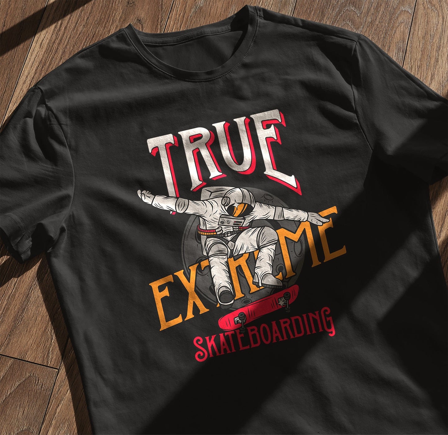 OuterSpaceFont_6 Skateboarder T-shirt