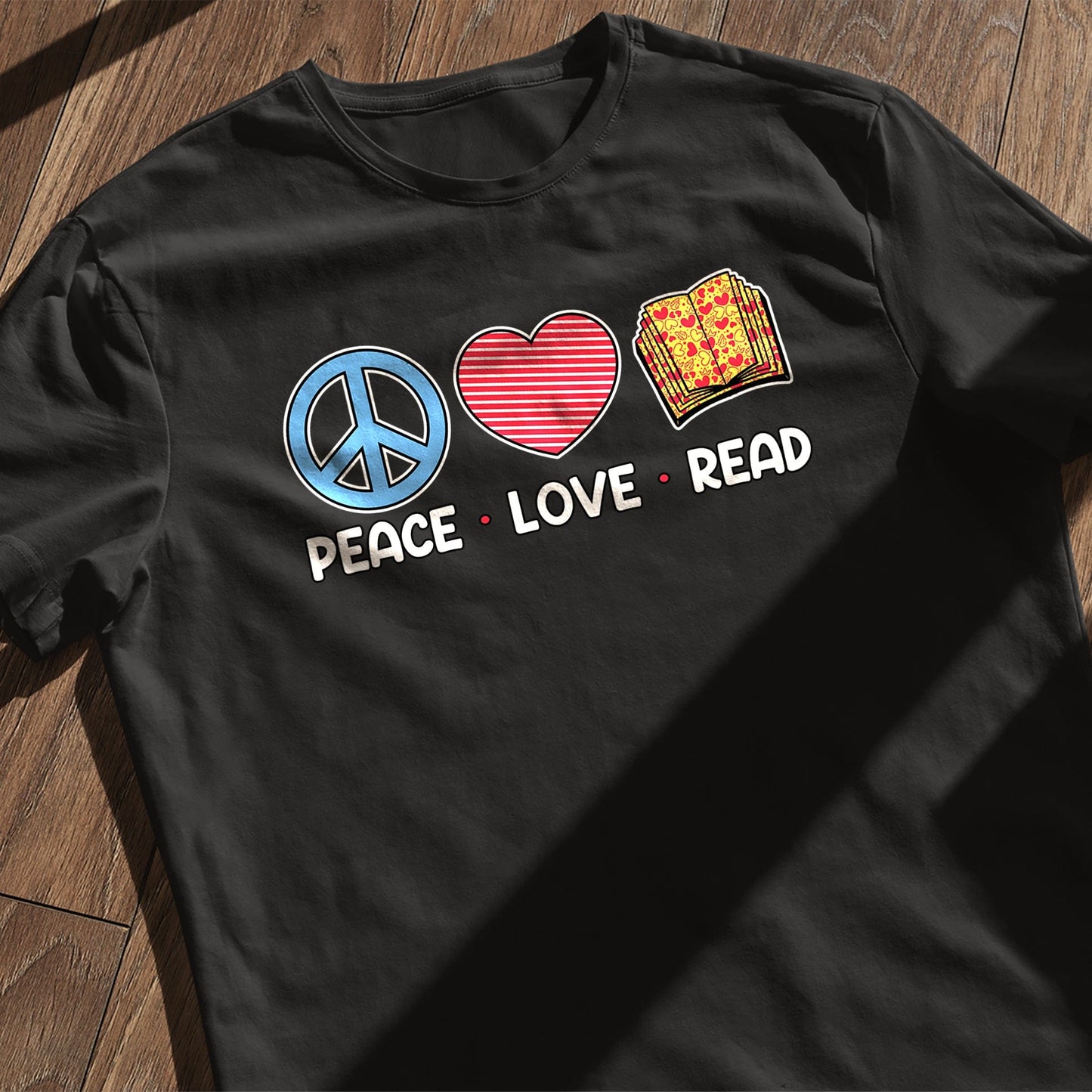 Peace Love Read Kids Tee