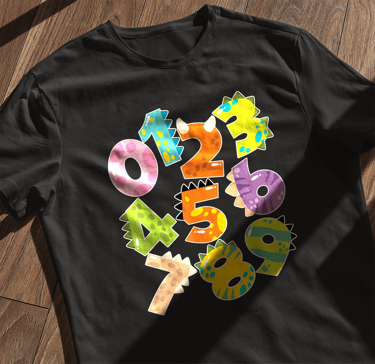 Dino Number Day Math Kids Tee