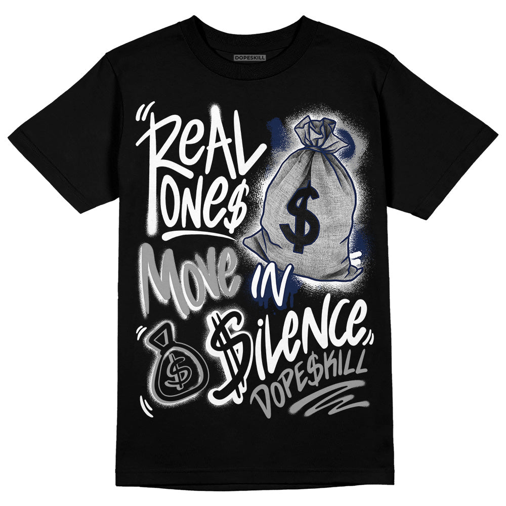 AJ Spizike White Obsidian DopeSkill T-Shirt Real Ones Move In Silence Graphic