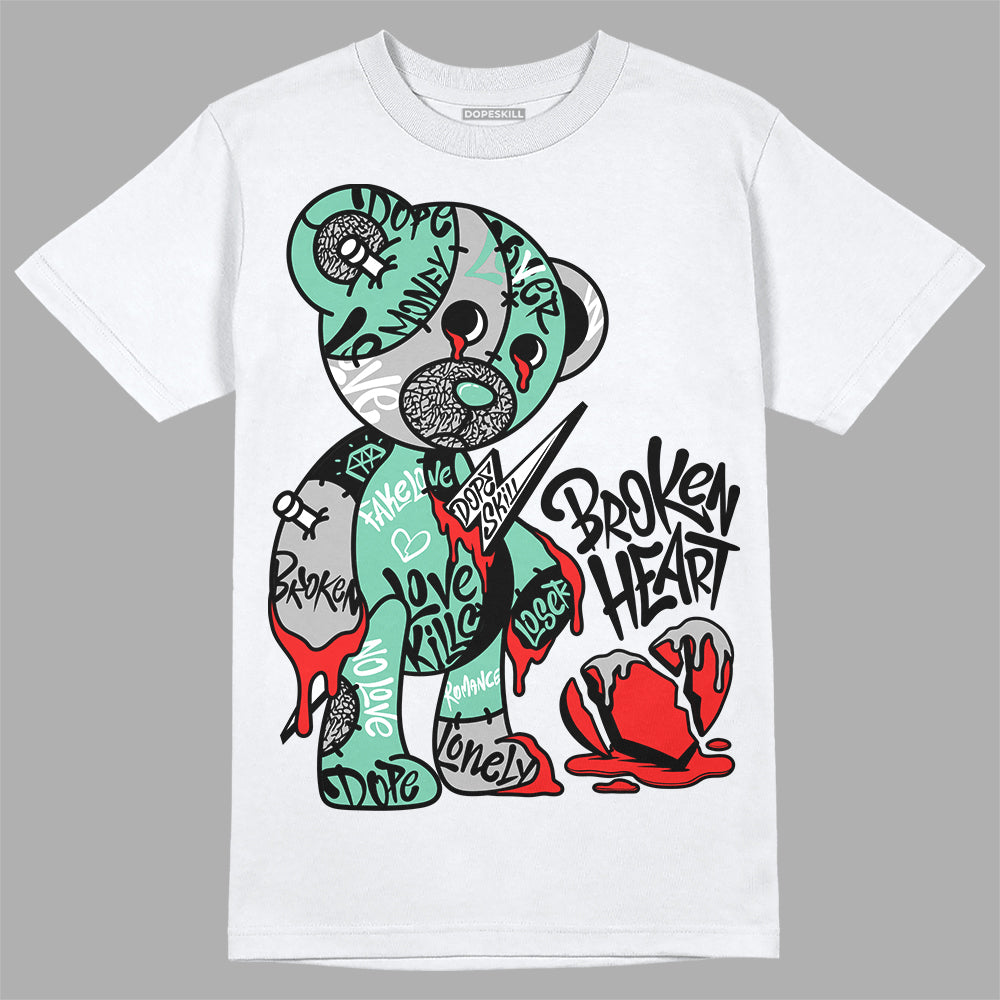 Green Glow 3s DopeSkill T-Shirt Broken Heart Graphic