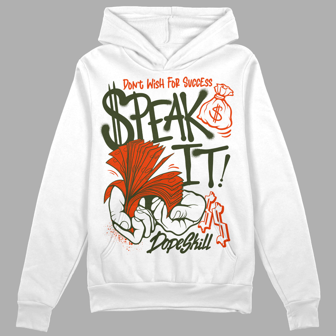 Olive Collection DopeSkill Hoodie Sweatshirt Speak It Graphic