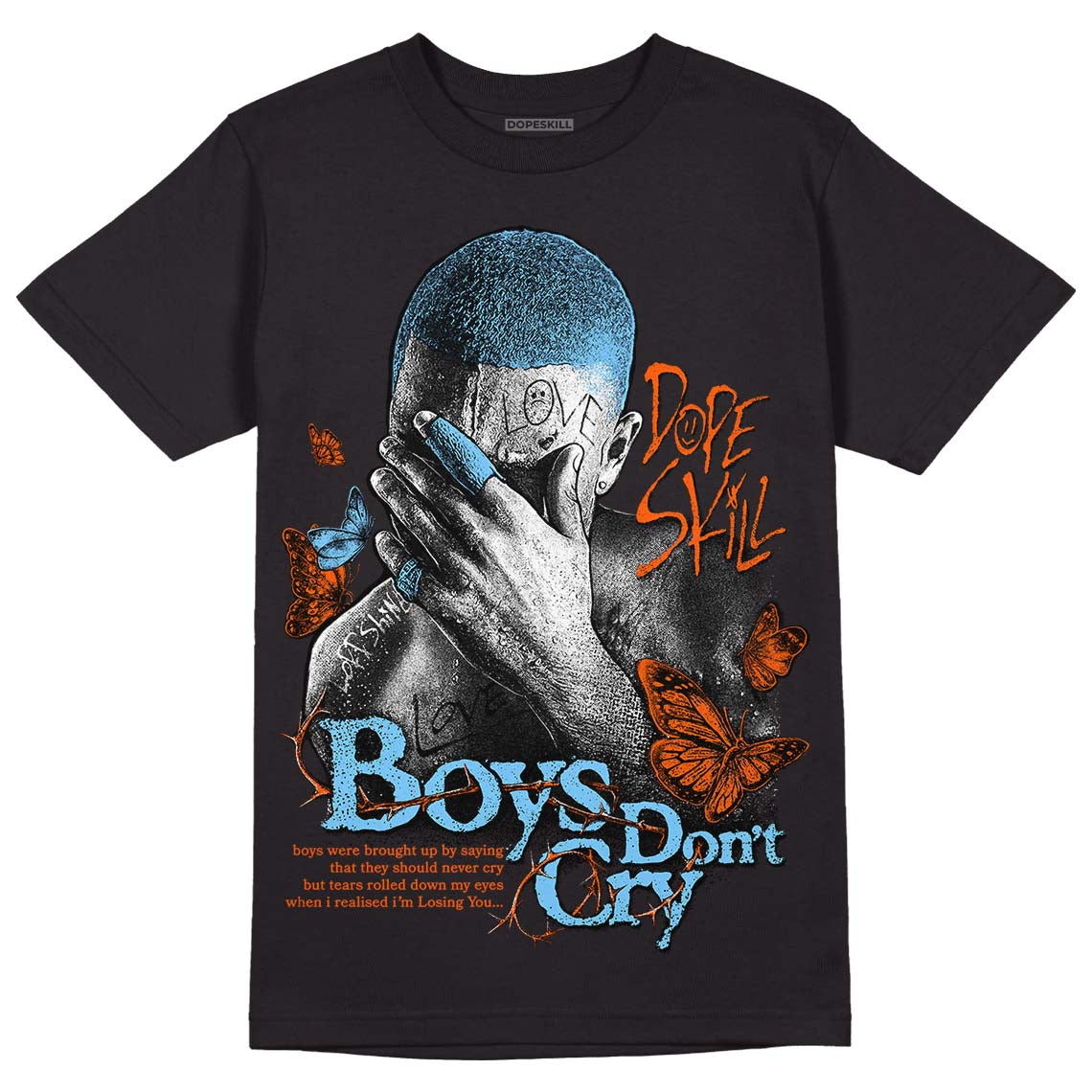 Dunk Low Futura University Blue DopeSkill T-Shirt Boys Don't Cry Graphic