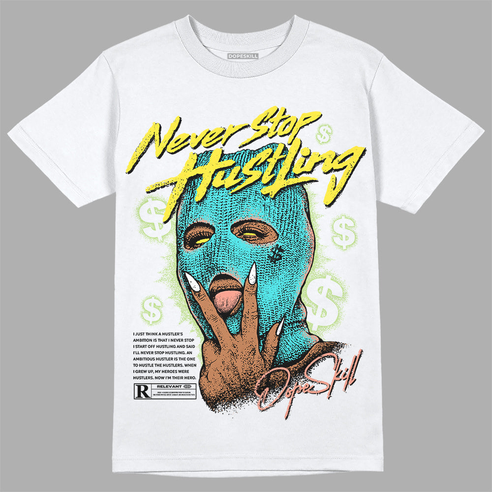 Cyan Burst 9060 DopeSkill T-Shirt Never Stop Hustling Graphic