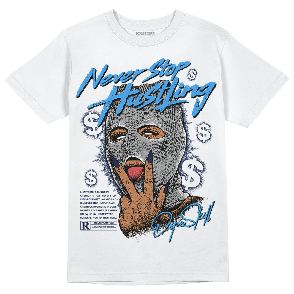 AJ Spizike White Obsidian DopeSkill T-Shirt Never Stop Hustling Graphic