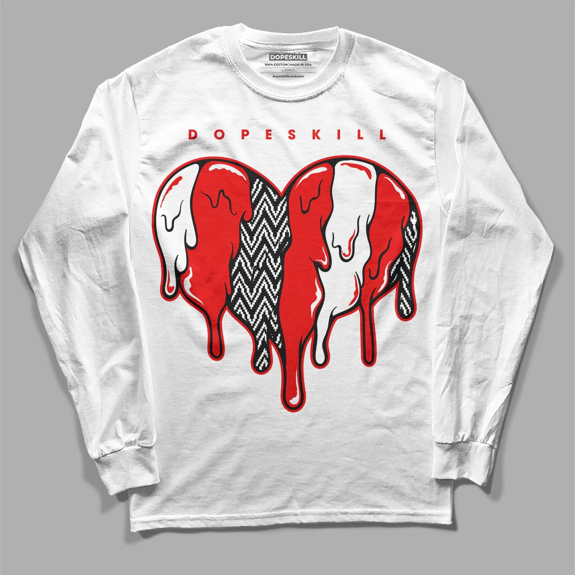 Cherry 12s DopeSkill Long Sleeve T-Shirt Slime Drip Heart Graphic
