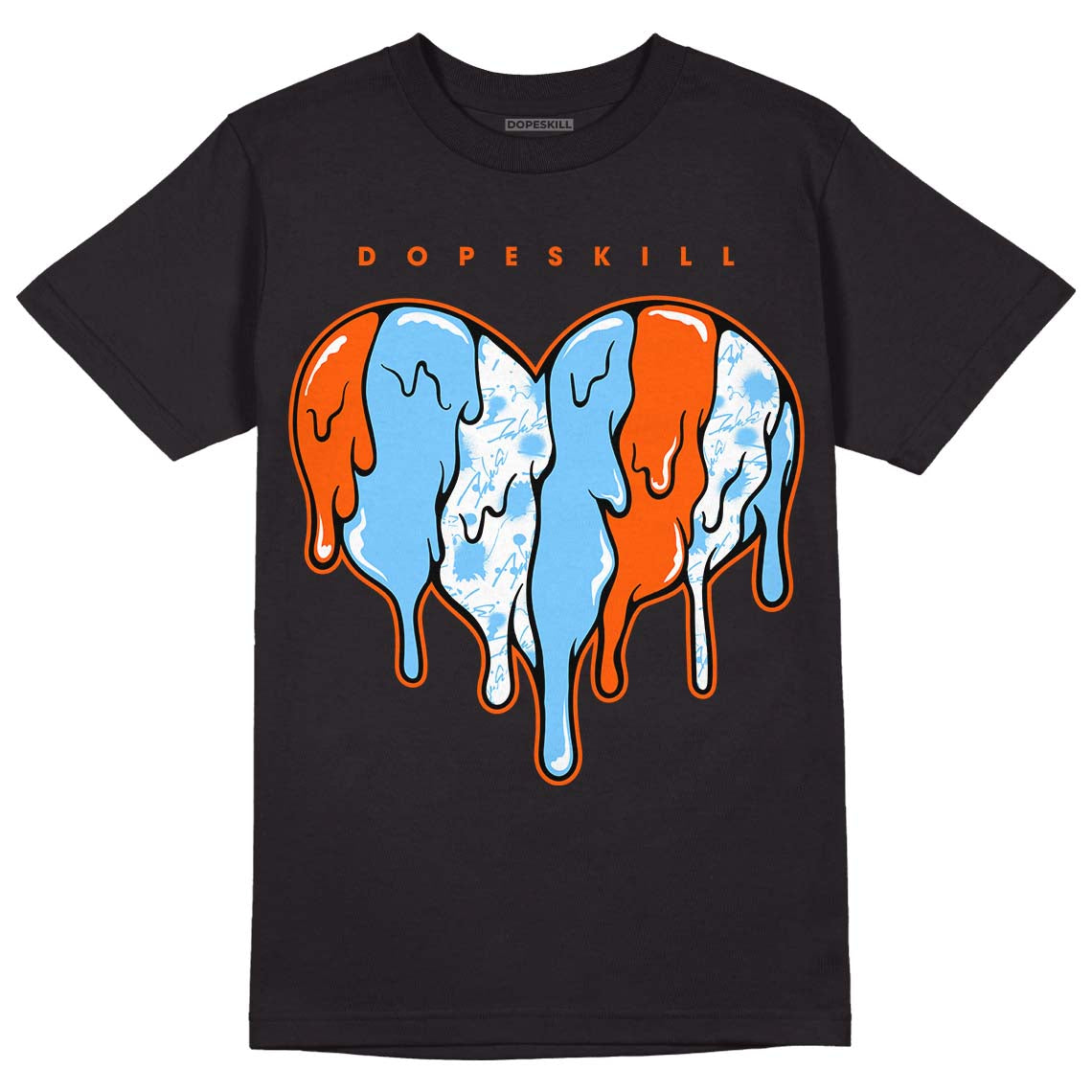 Dunk Low Futura University Blue DopeSkill T-Shirt Slime Drip Heart Graphic