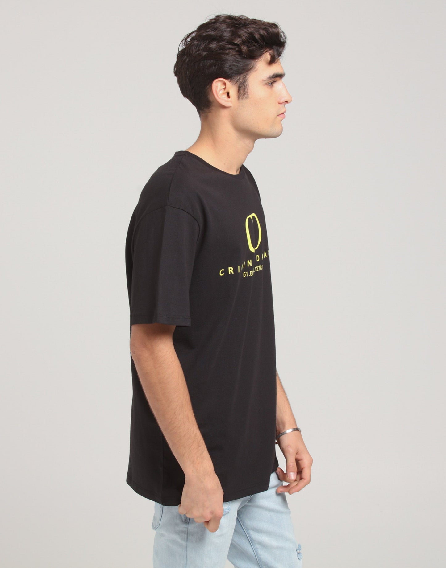 Criminal Damage Co-Ordinate Oversize T-Shirt Black/Yellow