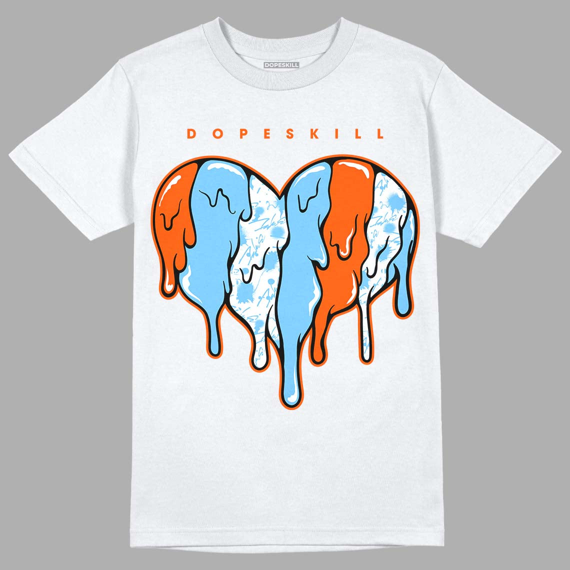 Dunk Low Futura University Blue DopeSkill T-Shirt Slime Drip Heart Graphic
