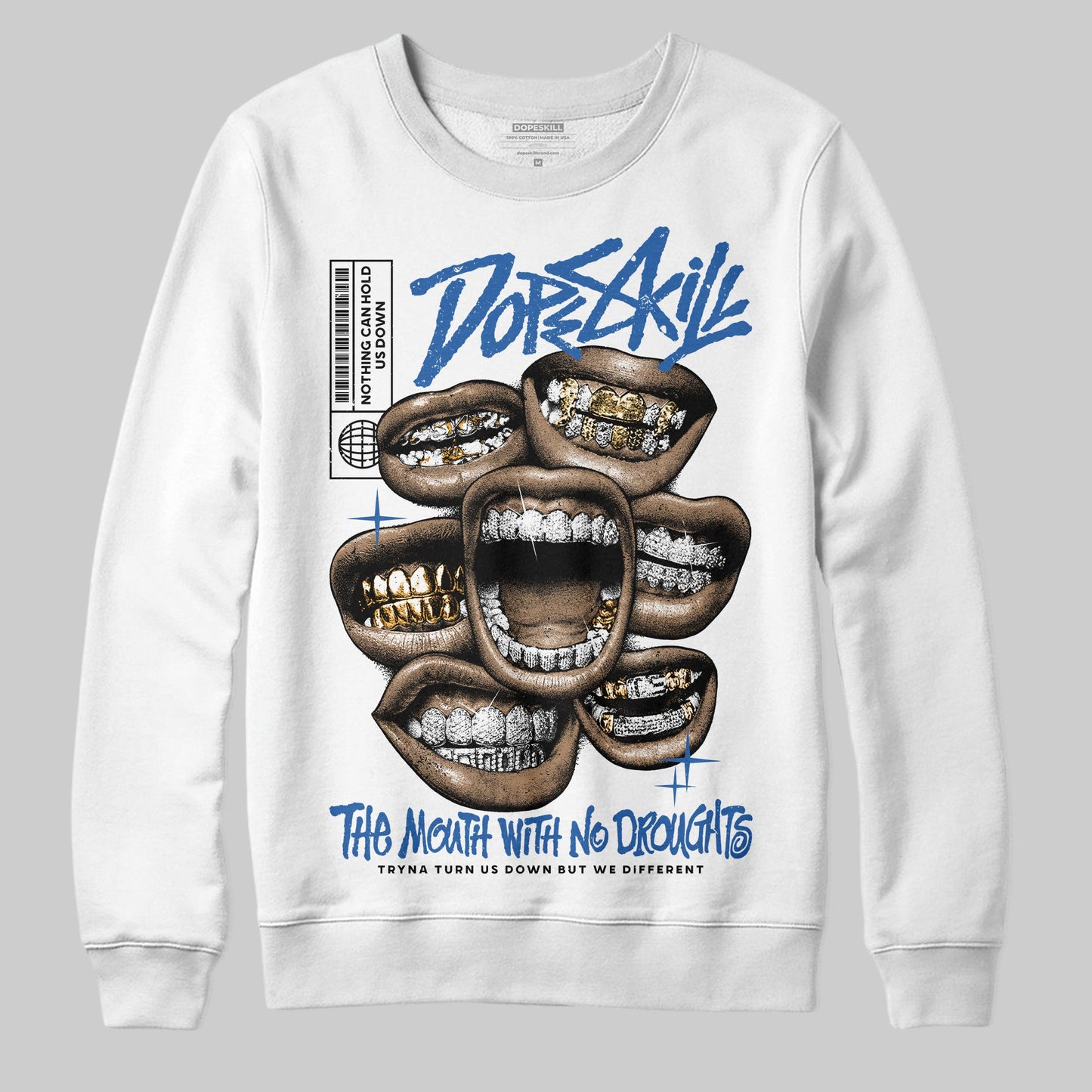 Blueberry 12s DopeSkill Sweatshirt The Mouth With No Droughts Graphic